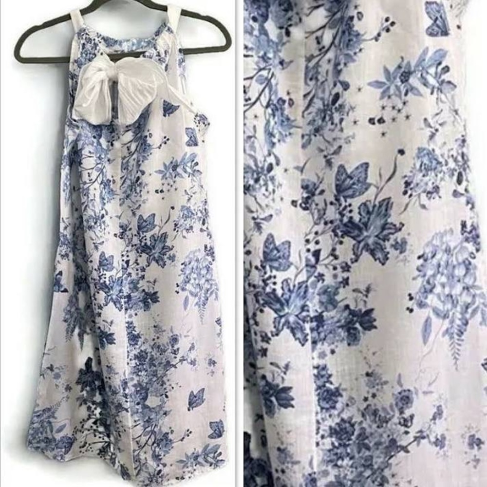 bellambra blue and white floral dress